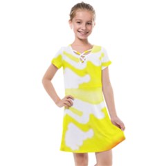 Golden Yellow Rose Kids  Cross Web Dress by Janetaudreywilson