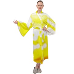 Golden Yellow Rose Maxi Velour Kimono