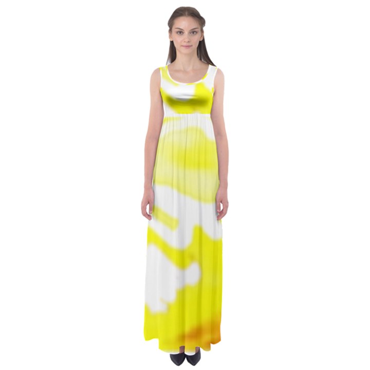 Golden Yellow Rose Empire Waist Maxi Dress