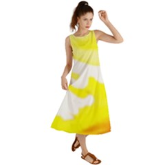 Golden Yellow Rose Summer Maxi Dress by Janetaudreywilson