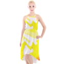 Golden Yellow Rose High-Low Halter Chiffon Dress  View1