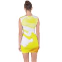 Golden Yellow Rose Lace Up Front Bodycon Dress View2