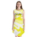 Golden Yellow Rose Sleeveless Chiffon Dress   View1