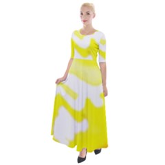 Golden Yellow Rose Half Sleeves Maxi Dress by Janetaudreywilson