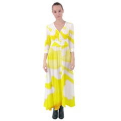 Golden Yellow Rose Button Up Maxi Dress