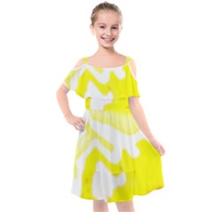 Golden Yellow Rose Kids  Cut Out Shoulders Chiffon Dress by Janetaudreywilson