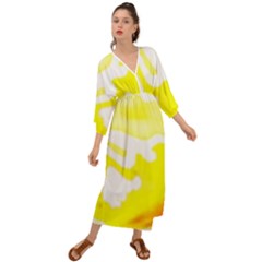 Golden Yellow Rose Grecian Style  Maxi Dress