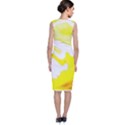 Golden Yellow Rose Sleeveless Velvet Midi Dress View2