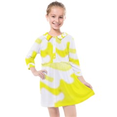 Golden Yellow Rose Kids  Quarter Sleeve Shirt Dress