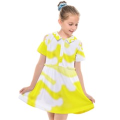 Golden Yellow Rose Kids  Short Sleeve Shirt Dress