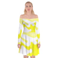 Golden Yellow Rose Off Shoulder Skater Dress