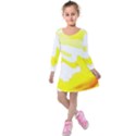 Golden Yellow Rose Kids  Long Sleeve Velvet Dress View1