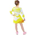 Golden Yellow Rose Kids  Long Sleeve Velvet Dress View2