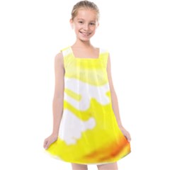 Golden Yellow Rose Kids  Cross Back Dress by Janetaudreywilson