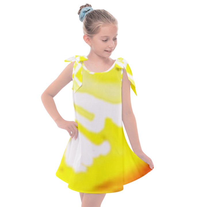 Golden Yellow Rose Kids  Tie Up Tunic Dress