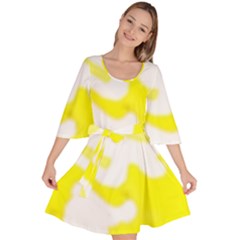 Golden Yellow Rose Velour Kimono Dress