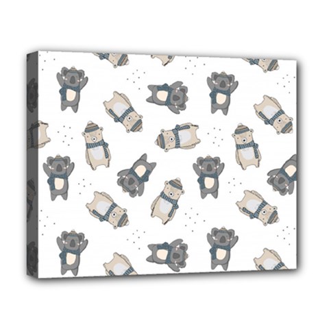 Cute Seamless Pattern With Koala Panda Bear Deluxe Canvas 20  X 16  (stretched) by Amaryn4rt