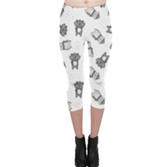 Cute Seamless Pattern With Koala Panda Bear Capri Leggings  by Amaryn4rt