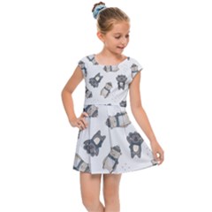 Cute Seamless Pattern With Koala Panda Bear Kids  Cap Sleeve Dress by Amaryn4rt