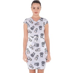 Cute Seamless Pattern With Koala Panda Bear Capsleeve Drawstring Dress  by Amaryn4rt