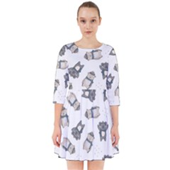 Cute Seamless Pattern With Koala Panda Bear Smock Dress by Amaryn4rt