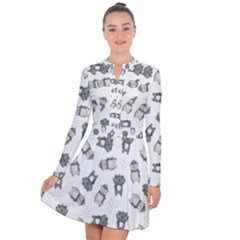 Cute Seamless Pattern With Koala Panda Bear Long Sleeve Panel Dress by Amaryn4rt