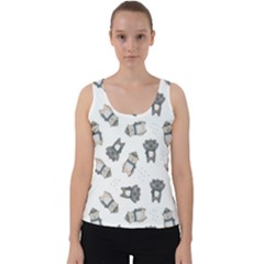 Cute Seamless Pattern With Koala Panda Bear Velvet Tank Top by Amaryn4rt