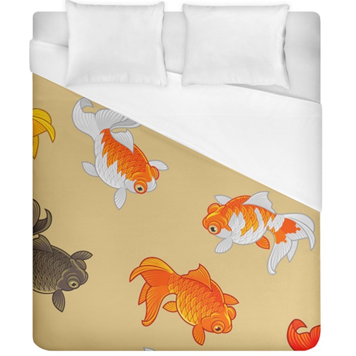 Gold Fish Seamless Pattern Background Duvet Cover (California King Size)