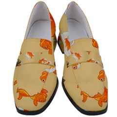 Gold Fish Seamless Pattern Background Women s Chunky Heel Loafers by Amaryn4rt