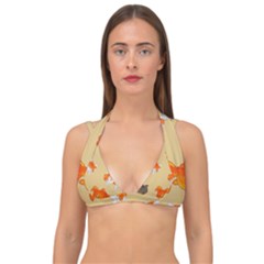 Gold Fish Seamless Pattern Background Double Strap Halter Bikini Top by Amaryn4rt