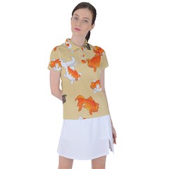 Gold Fish Seamless Pattern Background Women s Polo Tee