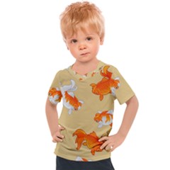 Gold Fish Seamless Pattern Background Kids  Sports Tee