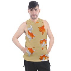 Gold Fish Seamless Pattern Background Men s Sleeveless Hoodie