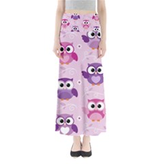 Seamless Cute Colourfull Owl Kids Pattern Full Length Maxi Skirt by Amaryn4rt