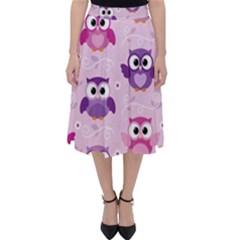 Seamless Cute Colourfull Owl Kids Pattern Classic Midi Skirt