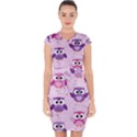 Seamless Cute Colourfull Owl Kids Pattern Capsleeve Drawstring Dress  View1