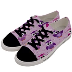 Seamless Cute Colourfull Owl Kids Pattern Men s Low Top Canvas Sneakers by Amaryn4rt