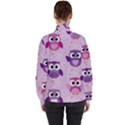 Seamless Cute Colourfull Owl Kids Pattern Women s High Neck Windbreaker View2