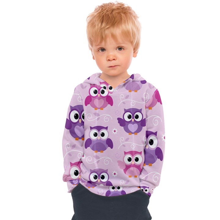 Seamless Cute Colourfull Owl Kids Pattern Kids  Overhead Hoodie