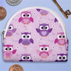 Seamless Cute Colourfull Owl Kids Pattern Horseshoe Style Canvas Pouch by Amaryn4rt