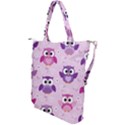 Seamless Cute Colourfull Owl Kids Pattern Shoulder Tote Bag View2