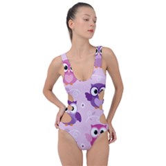 Seamless Cute Colourfull Owl Kids Pattern Side Cut Out Swimsuit by Amaryn4rt