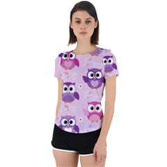 Seamless Cute Colourfull Owl Kids Pattern Back Cut Out Sport Tee by Amaryn4rt