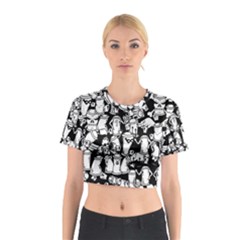 Graffiti Spray Can Characters Seamless Pattern Cotton Crop Top by Amaryn4rt