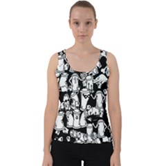 Graffiti Spray Can Characters Seamless Pattern Velvet Tank Top by Amaryn4rt