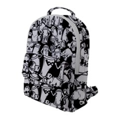 Graffiti Spray Can Characters Seamless Pattern Flap Pocket Backpack (large) by Amaryn4rt