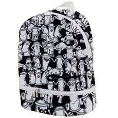 Graffiti Spray Can Characters Seamless Pattern Zip Bottom Backpack