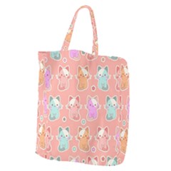 Cute Kawaii Kittens Seamless Pattern Giant Grocery Tote by Amaryn4rt