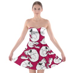 Terrible Frightening Seamless Pattern With Skull Strapless Bra Top Dress by Amaryn4rt