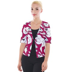 Terrible Frightening Seamless Pattern With Skull Cropped Button Cardigan by Amaryn4rt